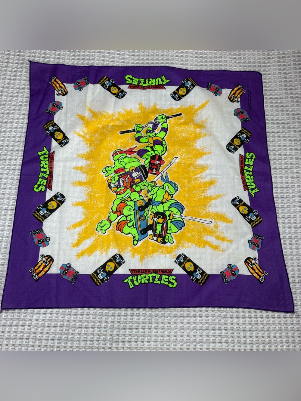 TMNT Teenage Mutant Ninja Turtles Bandana Scarf 1990 Mirage Vintage Skate Boards